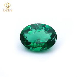 1.0CT 2.0CT 3.0CT yeşil zambiya zümrüt taşlar zarif Oval şekil Lab karat başına yetiştirilen zümrüt fiyat