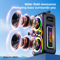 Zealot PT21 Altavoz Inalámbrico LED RGB Portátil de 200W con Batería de 48000mAh y Función de Banco de Energía para Uso en Exteriores, Karaoke y Computadora