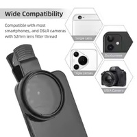 Objectif HD pour appareil photo de téléphone portable, filtre polarisant à clipser, filtre CPL portable 52 mm pour iPhone 16, accessoires pour appareil photo Xiaomi