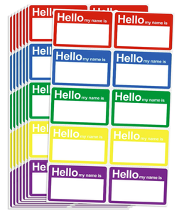 5 Color MF <b>Labels</b>, 57x89mm, Flat Pack with Barcode, Removable Adhesive <b>Name</b> Tags for Identification - Product Image 2