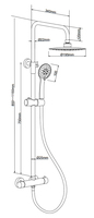 Système de douche thermostatique rond en acier inoxydable 304, ensemble robinetterie de bain et de douche, mitigeur de baignoire noir à jet de pluie