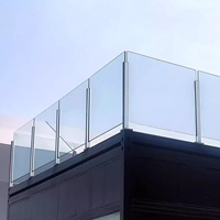 JIEBAIDA Colonne de garde-corps en verre en acier inoxydable 304 sans perçage, design moderne, fixation au sol pour escalier et balcon