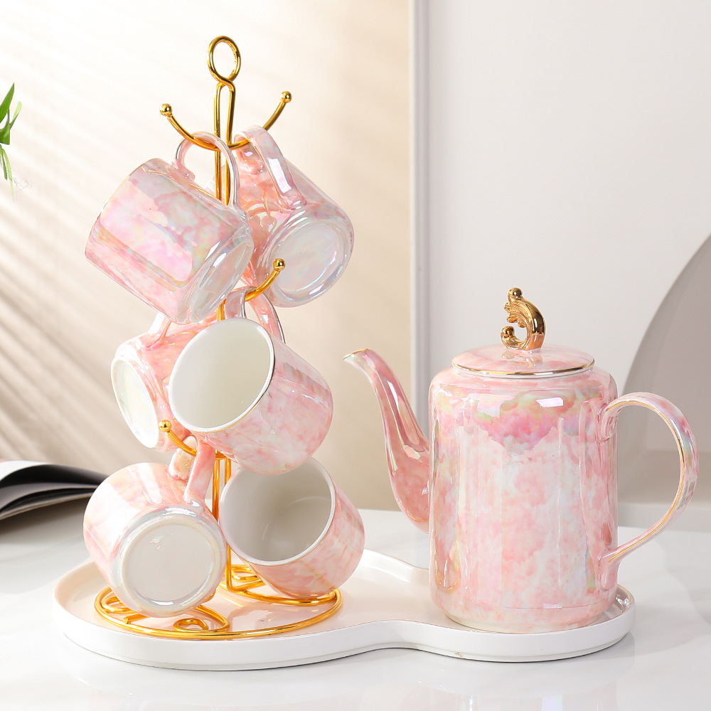 1 pot  6 tasses  1 plateau, Assiette Gourde Rose Bibo + Fer