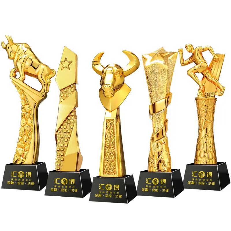 Engraved crown metal wholesale custom logo trophies and medals