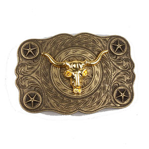 Western Cowboy Style Glatter Zink legierung gürtel für Schnalle Custom Size Kuhkopf und Bronze Design für Taschen Zubehör - Product Image 2