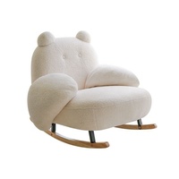 Fauteuil à bascule en polaire Teddy Bear, mignon et doux, pour chambre à coucher, balcon, crèche, salon, meubles de loisirs pour la maison