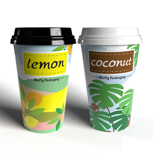 Wholesale Custom Logo & Color Square PE PP 90Mm Disposable Eco-Friendly Lids 500ml/700ml Boba Bubble Milk Tea <b>Cups</b> - Product Image 2