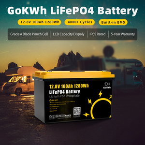 Batterie LiFePO4 GoKWh 24V 25.6V 100Ah 200Ah, durée de vie 4000 cycles, durée de vie 10 ans, BMS intégré, pour camping-car et camping. - Product Image 2