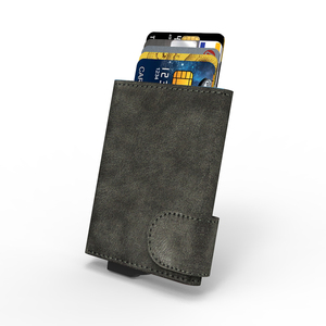 Tarjetero Delgado de Cuero PU Cardhoda con Cierre a Presión, Cartera Minimalista Unisex, Corta, con Bloqueo RFID y Clip para Billetes, Estilo Urbano - Product Image 1