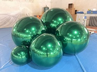 Ballon sphérique flottant géant irisé brillant, disque gonflable miroir, couleur personnalisable, réutilisable, en PVC+LASER