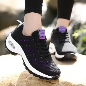 Fashion Wanita Ringan Sneakers Udara Bantal Renda Outdoor Olahraga Sepatu Bernapas Mesh Comfort Sepatu Lari