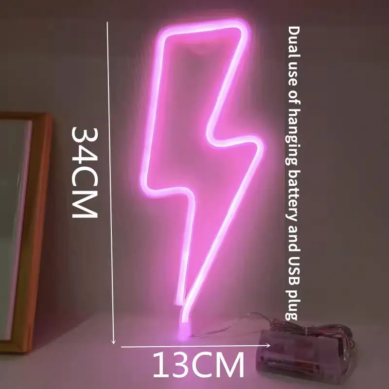 Led Bolt Flitser Bliksem Donderbout Neon Licht Licht Bord Voor Bureau Muur Decor Restaurant Bar Kantoor