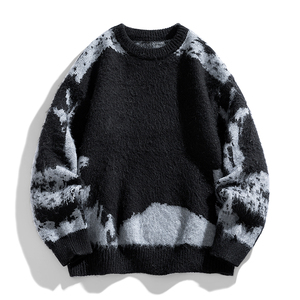 Pull-over en tricot jacquard pour homme 2026, col rond, en coton, pour l'hiver - Product Image 5