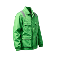 Veste de travail réfléchissante verte personnalisée OEM, ANSI, multi-poches, résistante à l'usure, vêtements de travail pour le printemps et l'automne, uniforme de jardinage et d'entretien