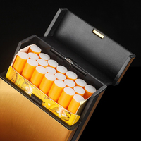 Boîte à cigarettes en plastique et aluminium, 20 pièces, recyclable, réutilisable, portable, pratique, avec couvercle à gâchette