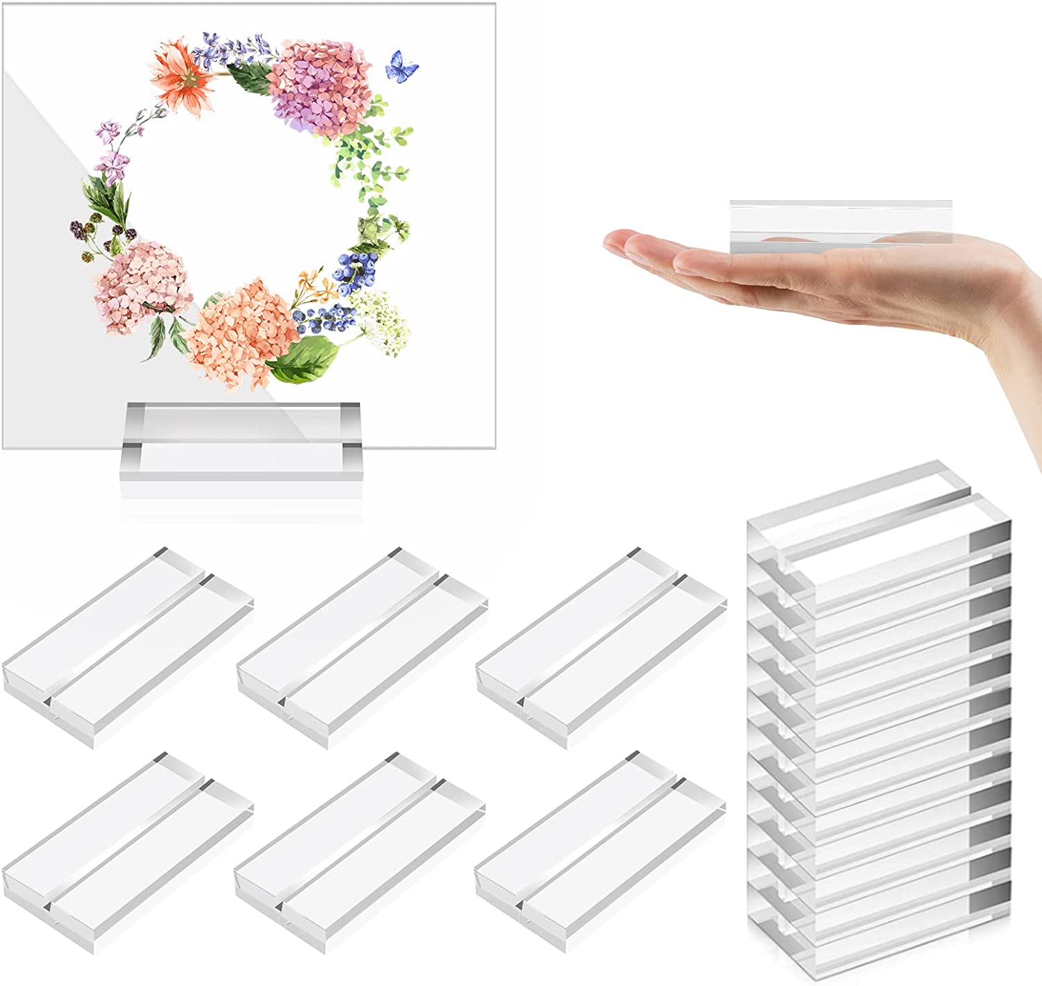 3.1 Inch Acryl Stands Clear Plaats Kaarthouders Voor Tafel Met Card Slot Acryl Bruiloft Teken Houder