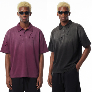 Chemises pour hommes en coton et bambou, coupe ample, déchirées et usées, style vintage, écologiques, <span class=keywords><strong>4</strong></span> <span class=keywords><strong>couleurs</strong></span> disponibles, impression personnalisée, style streetwear - Product Image 3
