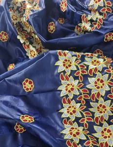 Bazin Brodé Africain de Haute Qualité avec <span class=keywords><strong>Blouse</strong></span> et Voiles, Vente en Gros à Dubaï, Dentelle Jacquard Noire - Product Image 5