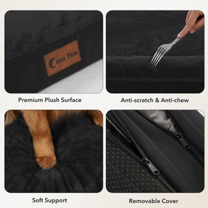 Lit orthopédique apaisant pour chien, canapé avec coussin en mousse alvéolée, doux et confortable, imperméable, antidérapant, lavable en machine - Product Image 4