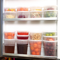 Contenants alimentaires jetables avec couvercles, 50 ensembles, sans BPA, étanches, hermétiques, boîtes à emporter 3 tailles pour soupe, congélateur, micro-ondes