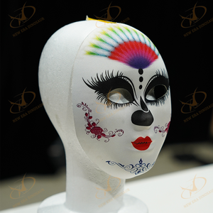 <span class=keywords><strong>Masque</strong></span> de crâne en sucre pour la Journée des Morts, imprimé floral coloré paon, <span class=keywords><strong>masque</strong></span> de cosplay pour Halloween, costume de fête mexicaine - Product Image 5