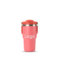 Gobelet isotherme sous vide en acier inoxydable SUS304, tasse de voyage portable avec poignée, 2 modes de consommation pour le camping et la conduite