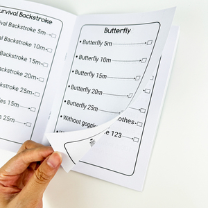 Carnet de suivi de natation à reliure parfaite, livre d'activités personnalisé en carton kraft pour clubs, plan d'entraînement imprimé en offset couleur, personnalisable - Product Image 2