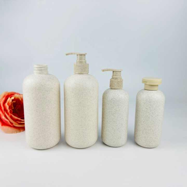 Eco-Friendly 500ml Wheat Straw Containers for Cosmetics Custom Logo ...