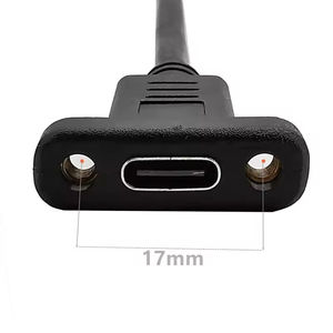 สายต่อ3.1 USB Type C ยาว0.3ม. สายต่อขยายข้อมูลตัวผู้กับตัวเมียพร้อมรูสกรูยึดแผง - Product Image 4