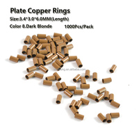En gros 3.4*3.0*6.0mm sans lèvre bord Cuivre micro perles tube lien pour outils d'extension de cheveux