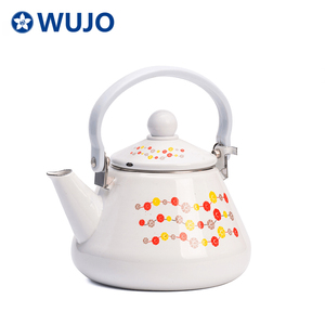 थोक 2L तामचीनी चाय पानी की केतली 2.5L चायदानी तामचीनी केतली के साथ फूल मामले - Product Image 6