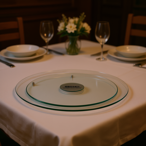Plato giratorio Lazy Susan de vidrio templado de 20 pulgadas con rotación de 360 grados para reuniones familiares - Product Image 2