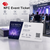 Carte de billet en papier NFC imprimable 13,56 MHz ISO14443A NTAG213 avec codage QR UID personnalisé pour le contrôle d'accès aux concerts et événements