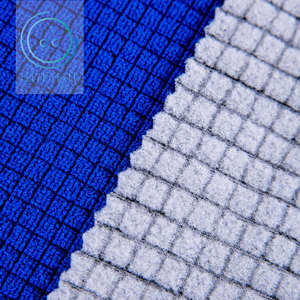 Tissu en molleton à carreaux extensible, en spandex, imprimé à carreaux, en molleton éponge, en coton - Product Image 3