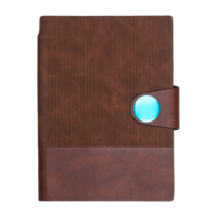 Carnet de notes Aurelux noir côtelé, relié, base en cuir lisse, bleu vif, fermeture à bouton, élégant, professionnel, premium