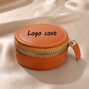 Customized Logo Portable Mini Leather Zipper With Tassel <b>Ring</b> Jewelry Bag Luxury Travel Necklace Earring <b>Storage</b> Jewelry Bag - Product Image 1