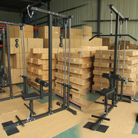Appareil de fitness : Machine à tractions dorsales avec siège, Tour de traction dorsale, Machine à poulies pour tractions et abaissements (haute et basse)