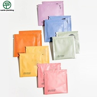 Pochette à fermeture éclair avec valve, format mini personnalisé, impression en héliogravure, fenêtre transparente, recyclable, épaisseur 0,06-0,1 mm, pour chaussettes/peaux de fourrure, en MOPP/PET/PE
