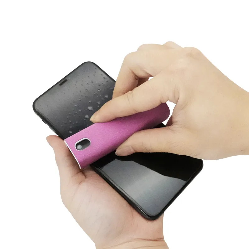 Limpador de tela de telefone touchscreen, para todos os telefones portáteis e tablets 2 em 1, spray e microfibra pano mini portátil