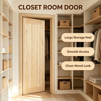 Modern Minimalist Unfinished Solid Pine Timber Door Plain Solid Wood Slab Sound Insulation for Self-built House Interior Use