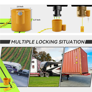 5 वां पहिया भारी शुल्क स्टील किंग पिन लॉक, एंटी चोरी चेतावनी टैग के साथ चोर - Product Image 2