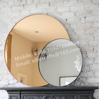 Miroir rond sans cadre chinois, ensemble de 4 miroirs muraux décoratifs, vente en gros, miroir circulaire, bon marché