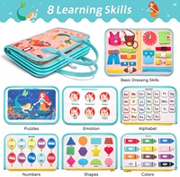 2026 Nouvelle Activités de Voyage Éducatives pour Tout-Petits Jouets Montessori Cadeau pour Filles et Garçons de 1 2 3 4 Ans Tableau d'Activités Sirène