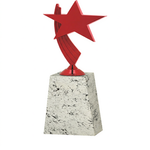 Trophée Étoile en Alliage de Zinc Écologique Rouge avec Base en Marbre, Récompense Sportive, Gravure Personnalisée, Impression UV, 10,5 Pouces, Modèle 796 - Product Image 1
