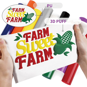 High Quality 3d <strong>Puff</strong> Print <strong>Vinyl</strong> Heat Transfer <strong>Vinyl</strong> Rolls Designs for T-shirts - Product Image 5