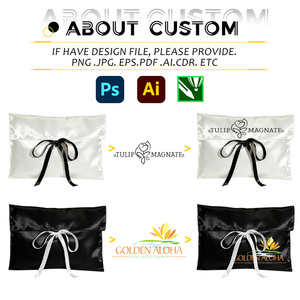 IDEA GIFT Promotional Custom Gift Bags with logo <b>Drawstring</b> Bow Tie Satin Gift <b>Pouch</b> Reusable Luxury Satin Bags for Jewelry - Product Image 3