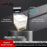 Présentoir à cigarettes en acrylique de conception de comptoir avec porte verrouillable Vitrine d'accessoires de vente au détail en PMMA pour magasins de fumée