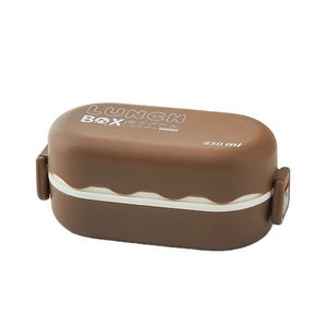 Wholesale 850ml Japanese-style Food-grade Double-layer Student <b>Microwaveable</b> sealed with Buckle and Lid Office Worker Lunch Box - Product Image 1
