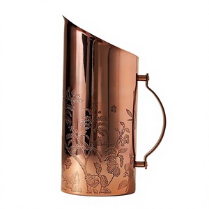Carafe en acier inoxydable au design Royal Surai, écologique, grande capacité, finition noire moderne, pichet de service pour le stockage de l'eau, traditionnel - Product Image 2