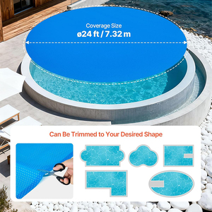 Cubierta Solar para Piscina, Redonda, de <span class=keywords><strong>24</strong></span> pies, Azul, de 16 Mil, con Burbujas y Material PE, Retención de Calor, Fabricación China, Venta al Por Mayor, ODM - Product Image 2